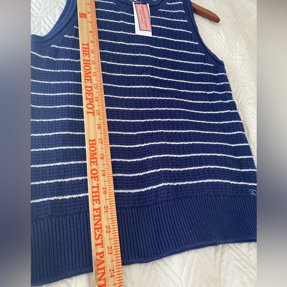 Vineyard Vines Womens Navy and White Striped Knit sleeveless sweater NWT size S - Picture 7 of 8